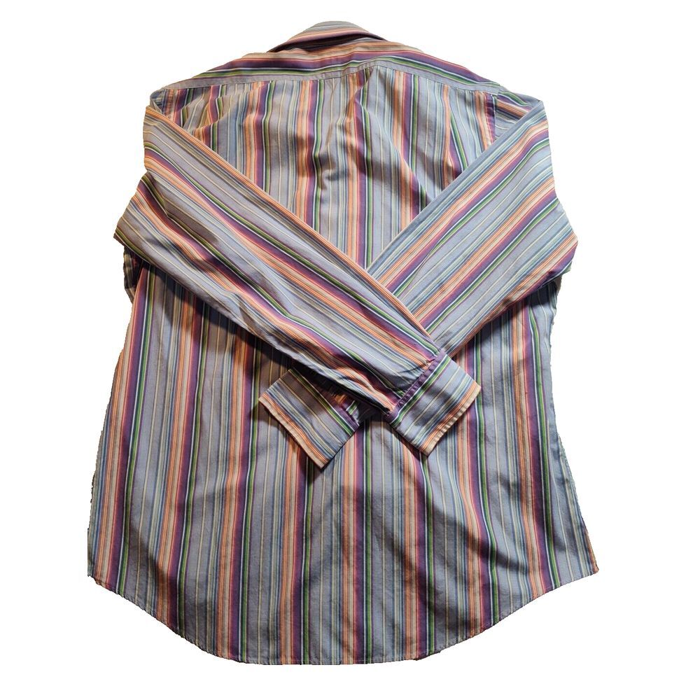 Polo Ralph Lauren Regent Shirt Men's Large Cotton Stripes 16.5 34/35 962 - Picture 5 of 8